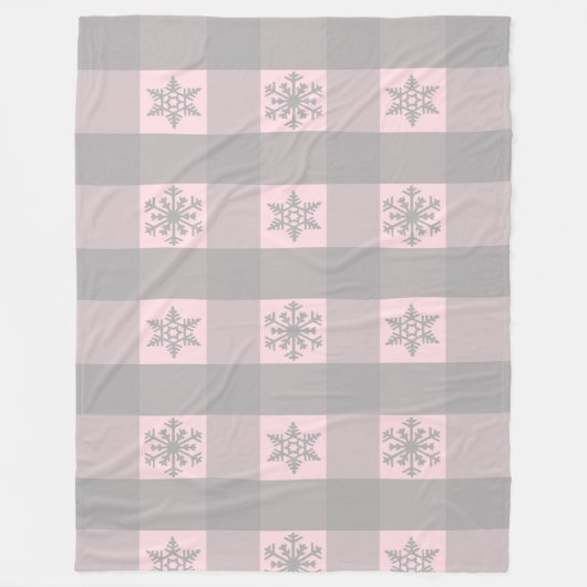 Buffalo Karierte Ornamente Schneeflocken Fleecedecke (Vorderseite)