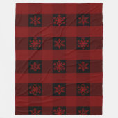 Buffalo Karierte Ornamente Schneeflocken Fleecedecke (Vorderseite)