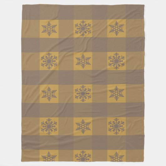 Buffalo Karierte Ornamente Schneeflocken Fleecedecke (Vorderseite)