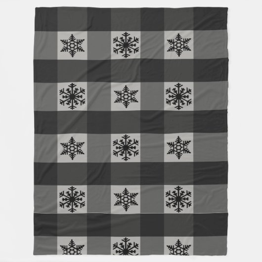 Buffalo Karierte Ornamente Schneeflocken Fleecedecke (Vorderseite)
