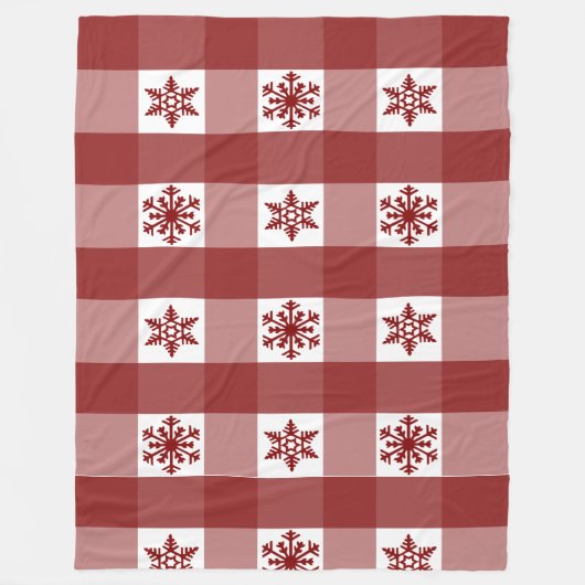 Buffalo Karierte Ornamente Schneeflocken Fleecedecke (Vorderseite)
