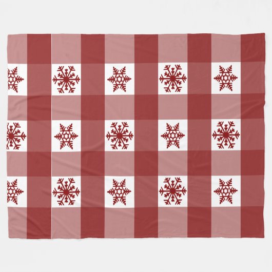 Buffalo Karierte Ornamente Schneeflocken Fleecedecke (Vorderseite (Horizontal))