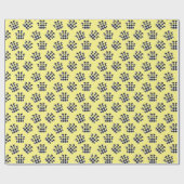 Buffalo-Karierte Paw-Prints auf Gelb Geschenkpapier (Flach)