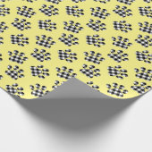 Buffalo-Karierte Paw-Prints auf Gelb Geschenkpapier (Ecke)