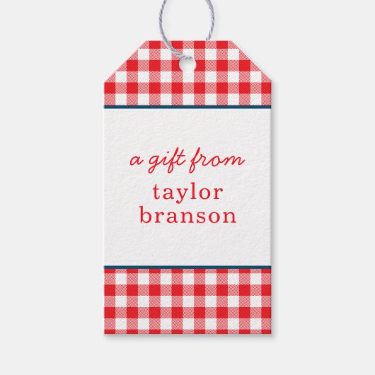 Buffalo Karierte Personalisierte Gift Tags Geschenkanhänger (Vorderseite)
