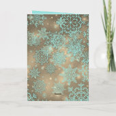 Buffalo Karierte Rentierschneeflocken Faltkarte Ankündigung (Rückseite)