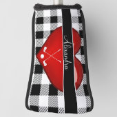 Buffalo Karierte Schwarz-weiße Golfclubs Rotes Her Golf Headcover (Rotieren 90)