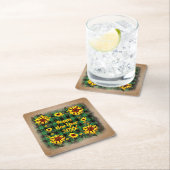 Buffalo Karierte Sonnenblumen Frohes Neues Jahr 20 Rechteckiger Pappuntersetzer (Vor Ort)