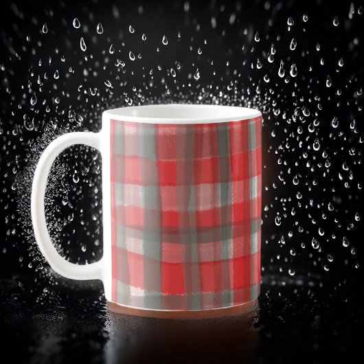 Buffalo karierte tartan Aquarellfarbe Roter Karo t Kaffeetasse