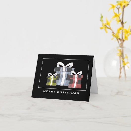 Buffalo Karierte verwackelte Geschenke Frohe Weihn Karte (Gelbe Blume)