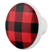 Buffalo Karierte Weihnachten Rot und Schwarzer Kar Keramikknauf (Rechts)