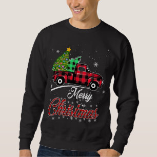 Buffalo Karierte Weihnachtsbaum Vintager Truck Xma Sweatshirt