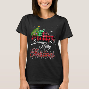 Buffalo Karierte Weihnachtsbaum Vintager Truck Xma T-Shirt