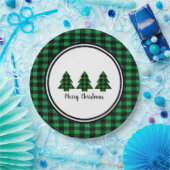 Buffalo Karierte Weihnachtsbaume und Grenze Pappteller (Party)