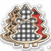 Buffalo Karierte Weihnachtsbaumen Aufkleber (Vorderseite)