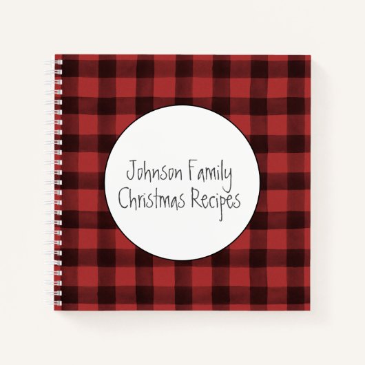Buffalo Karierte Weihnachtsfamilienrezepte Notizblock (Vorderseite)