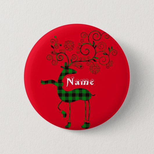 Buffalo Karierte Weihnachtsferd Thunder_Cove Button (Vorderseite)