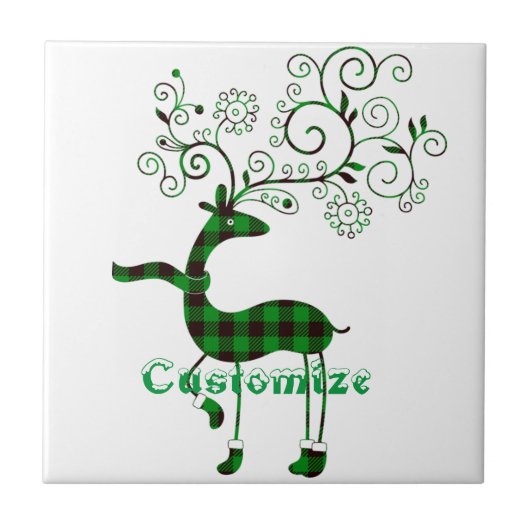 Buffalo Karierte Weihnachtsferd Thunder_Cove Fliese (Vorderseite)