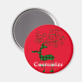 Buffalo Karierte Weihnachtsferd Thunder_Cove Magnet (Vorderseite/Rückseite)
