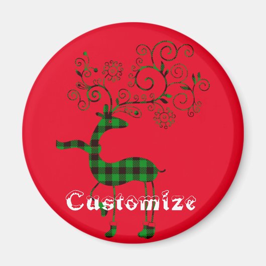 Buffalo Karierte Weihnachtsferd Thunder_Cove Magnet (Vorne)