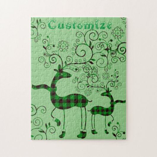 Buffalo Karierte Weihnachtsferd Thunder_Cove Puzzle (Vertikal)