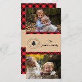 Buffalo Karierte Weihnachtsfotokarte Feiertagskarte (Vorne/Hinten)