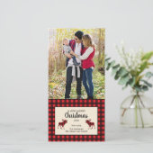 Buffalo Karierte Weihnachtsfotokarte Feiertagskarte (Stehend Vorderseite)