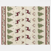 Buffalo Karierte Weihnachtskiefern Bäume Hirsche A Fleecedecke (Vorderseite (Horizontal))