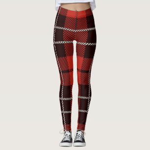 Buffalo Karierte Weihnachtsrot Gemustert Leggings