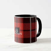 Buffalo Karierte Weihnachtsrot Gemustert Tasse (VorderseiteRechts)