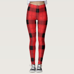 Buffalo Karierte Weihnachtsrot und schwarz Gemuste Leggings