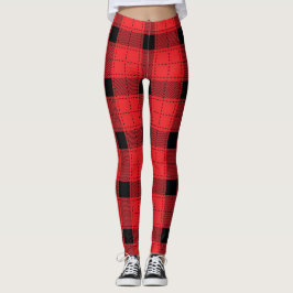 Buffalo Karierte Weihnachtsrot und schwarz Gemuste Leggings
