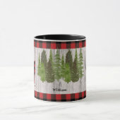 Buffalo Karierte Wolf Weihnachtsbaumen auf Holz Tasse (Zentrum)