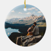 Buffalo Karierten Weihnachtsbaum Kraft Foto Keramik Ornament (Hinten)