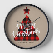 Buffalo Karierten Weihnachtsbaum Kraft Uhr (Vorderseite)