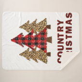 Buffalo Karierten Weihnachtsbaum Sherpa Blanket Sherpadecke (Vorderseite (Horizontal))