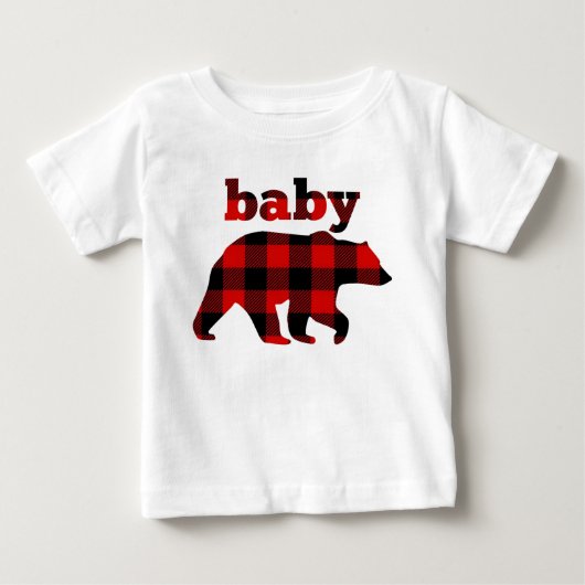 "Buffalo karierter Babybär" Baby T-shirt (Vorderseite)