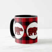 Buffalo karierter Bär Country Küche Tasse (Vorderseite Links)