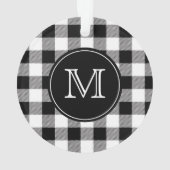 Buffalo Karierter Bauernhof Schwarz-Weiß-Monogramm Ornament (Rückseite)