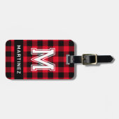 Buffalo Karierter Gepäckanhänger mit Monogramm (Vorderseite horizontal)