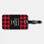 Buffalo Karierter Gepäckanhänger mit Monogramm (Rückseite horizontal)