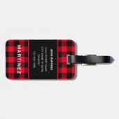 Buffalo Karierter Gepäckanhänger mit Monogramm (Rückseite horizontal)