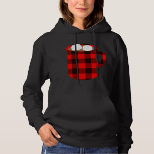 Buffalo Karierter heißer Kakao-Cup mit Marshmallow Hoodie
