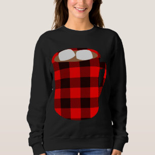 Buffalo Karierter heißer Kakao-Cup mit Marshmallow Sweatshirt