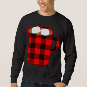 Buffalo Karierter heißer Kakao-Cup mit Marshmallow Sweatshirt
