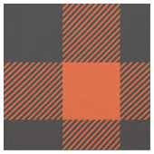 Buffalo Karierter Karo Muster Schwarz Orange Stoff (Nahaufnahme)