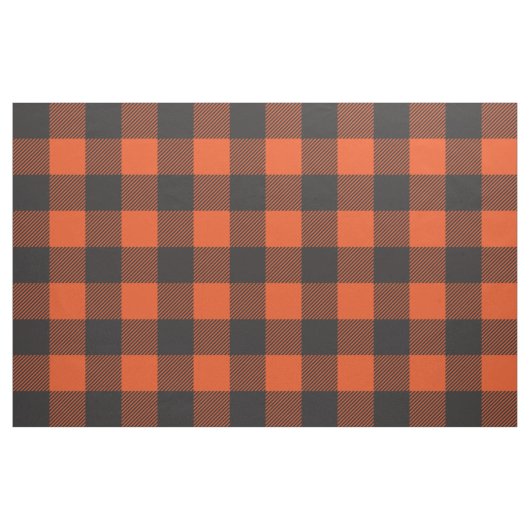 Buffalo Karierter Karo Muster Schwarz Orange Stoff (Fat Quarter (45,7 x 55,9 cm))