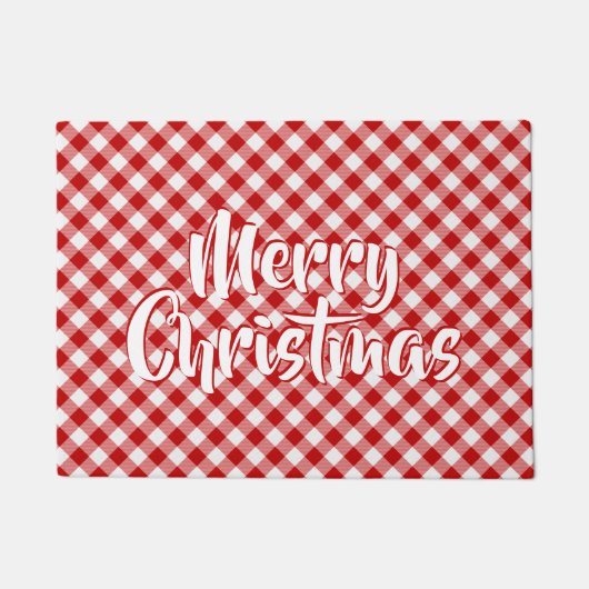 Buffalo Karierter Karo Red White Doormat Fußmatte (Vorderseite)