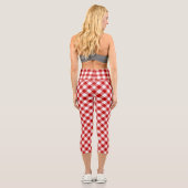 Buffalo Karierter Karo Rot Weiß Capri Leggings (Rückseite)