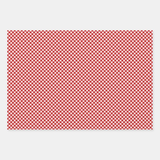 Buffalo Karierter Karo Rot Weiß Geschenkpapier Set (Vorderseite 3)
